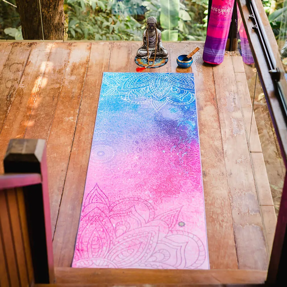 Tapete de Yoga Mat Aveludado Galáxia