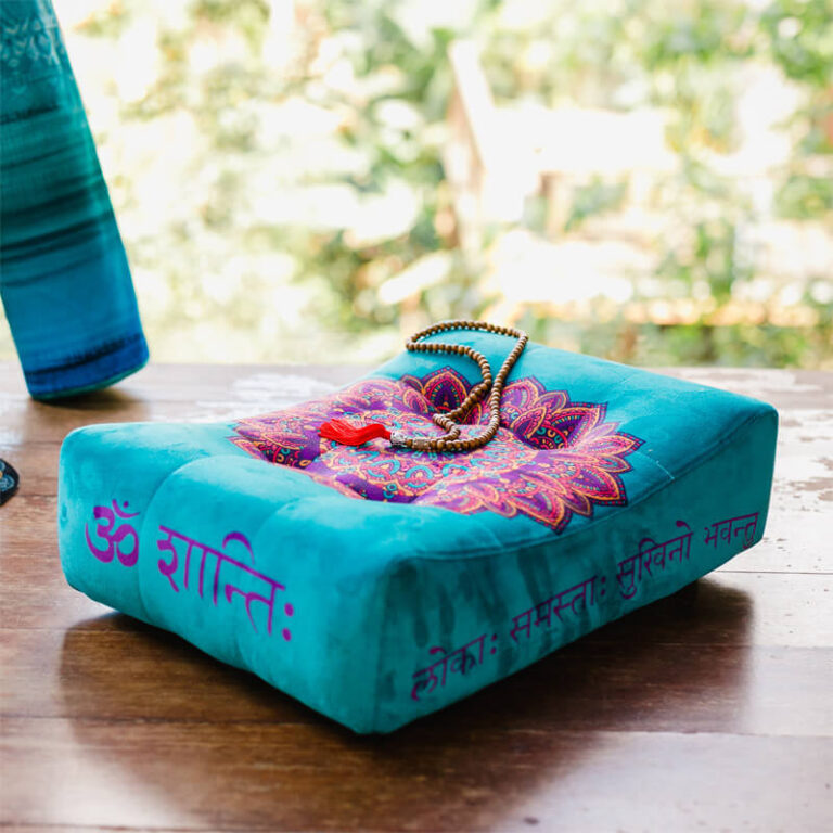 Zafu Banco para Meditação Turquesa