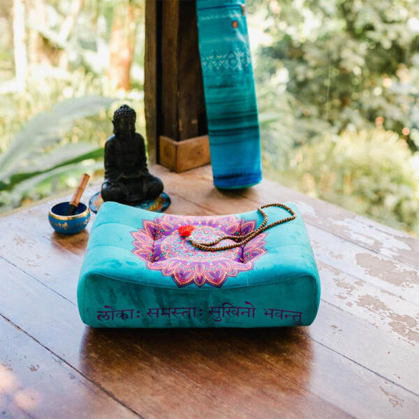 Zafu Banco para Meditação Turquesa - Image 2