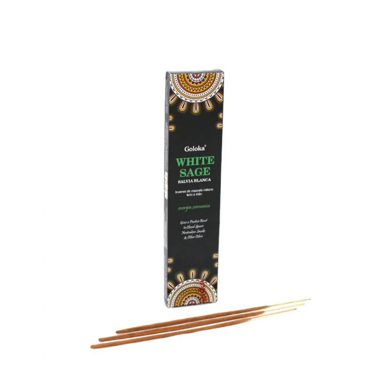 Incenso Massala White Sage Goloka (Sálvia Branca)