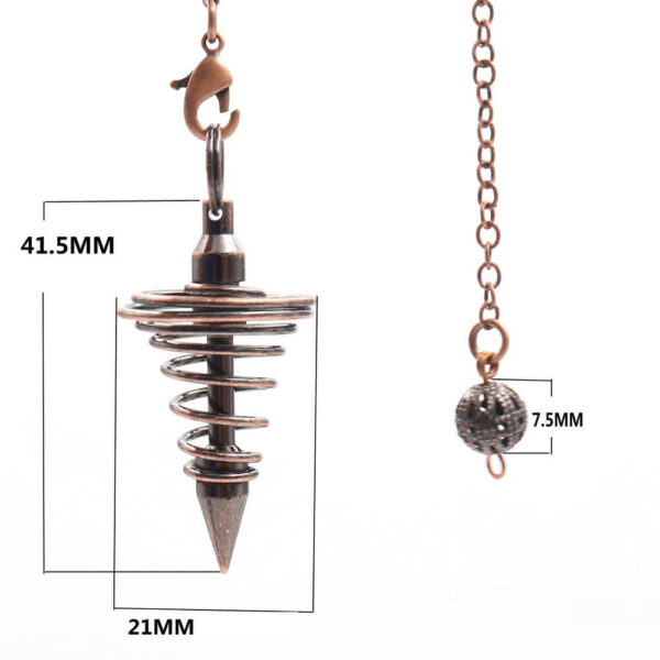Pêndulo Metal Espiral Radiestesia e Reiki - Image 2