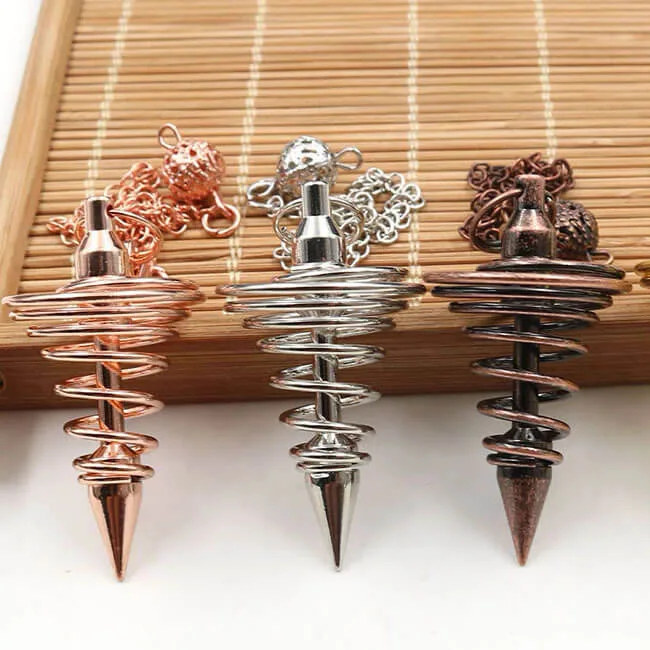 Pêndulo Metal Espiral Radiestesia e Reiki