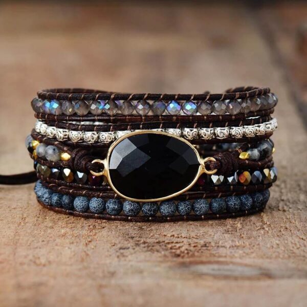 Pulseira Pedra Ônix 5 voltas