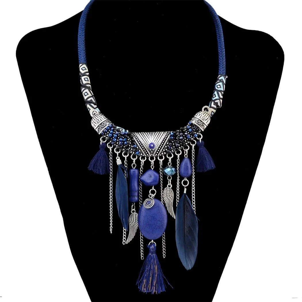 Colar Étnico Bohemian Tassel Penas