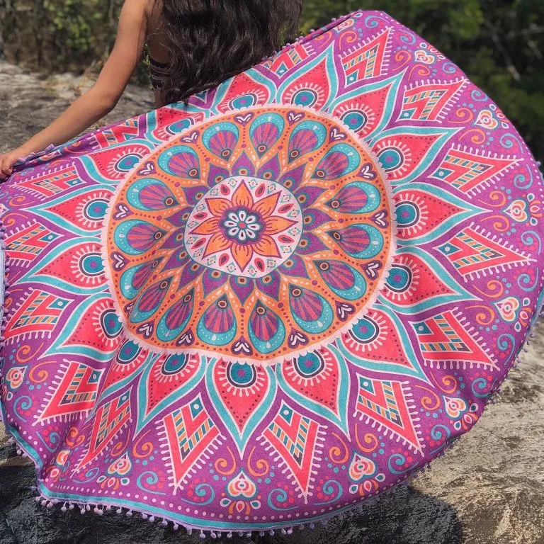Toalha De Praia Mandala Pompom