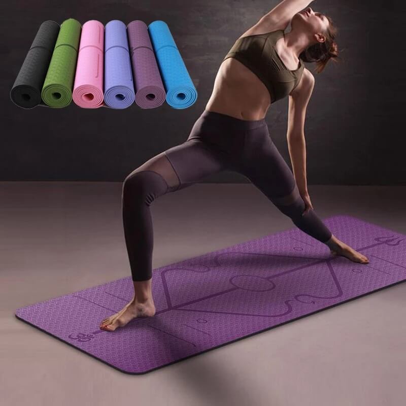 Tapete de Yoga TPE - Linhas de Posturas - 6mm - Medita Shop