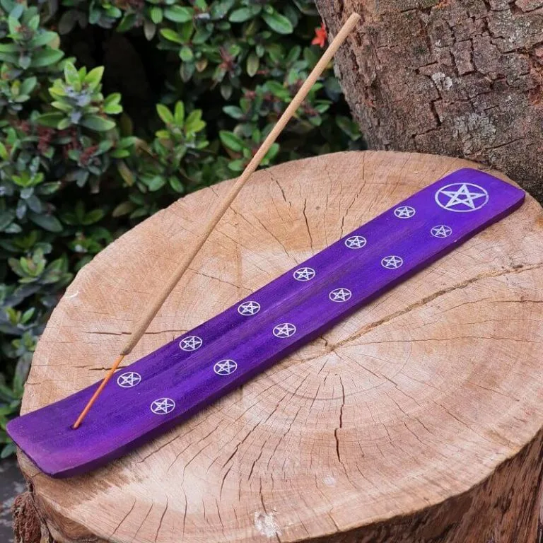 Incesário Régua Madeira Roxo Pentagrama