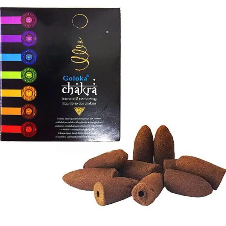 Incenso Cone Goloka Backflow Chakra - Efeito Cascata