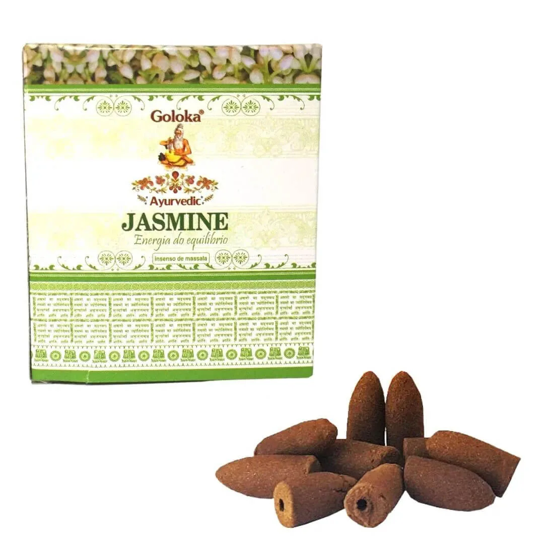 Incenso Cone Backflow Goloka Jasmine- Efeito Cascata