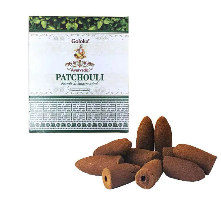 Incenso Cone Goloka Backflow Patchouli - Efeito Cascata
