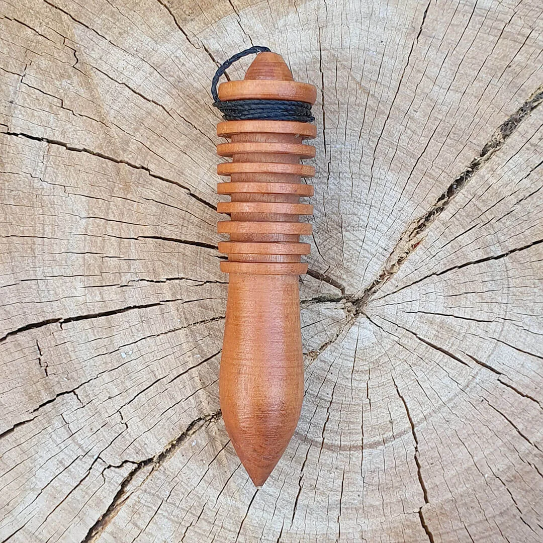 Pêndulo Mestre Madeira Chumbo Radiestesia 88mm