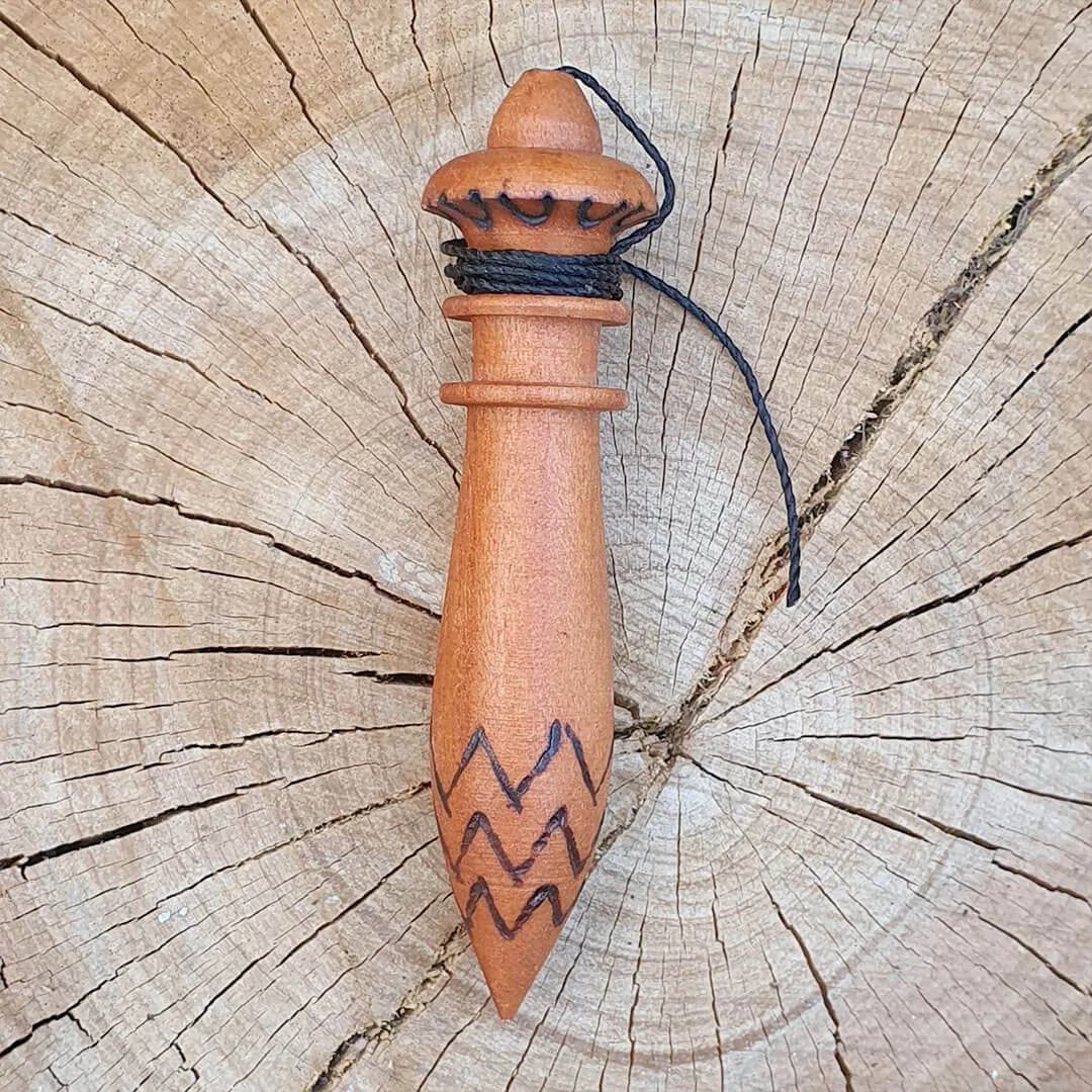 Pêndulo Vale dos Reis Madeira Chumbo Radiestesia 88mm