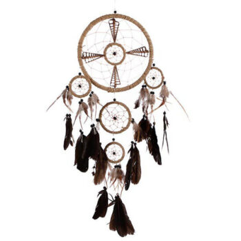 Filtro dos Sonhos Natural e Penas - Grande