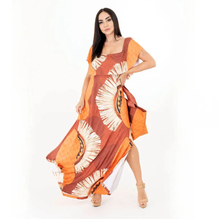 Vestido Longo Ciganinha Estampado