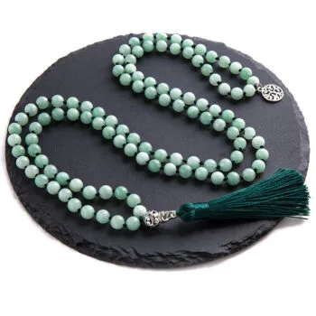 Japamala 108 contas Pedra Natural Jade Verde