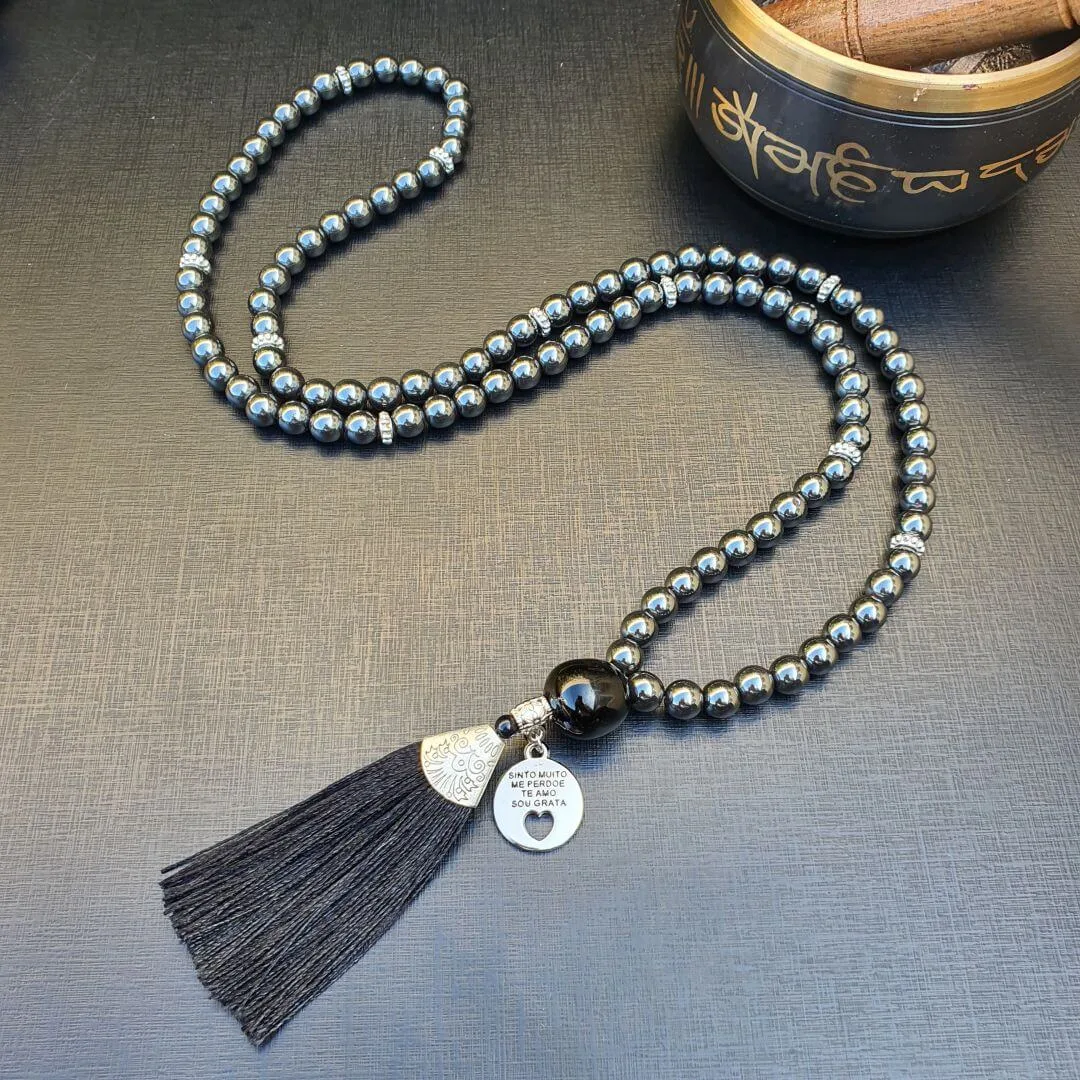 Japamala 108 Contas Hematita Ho'oponopono