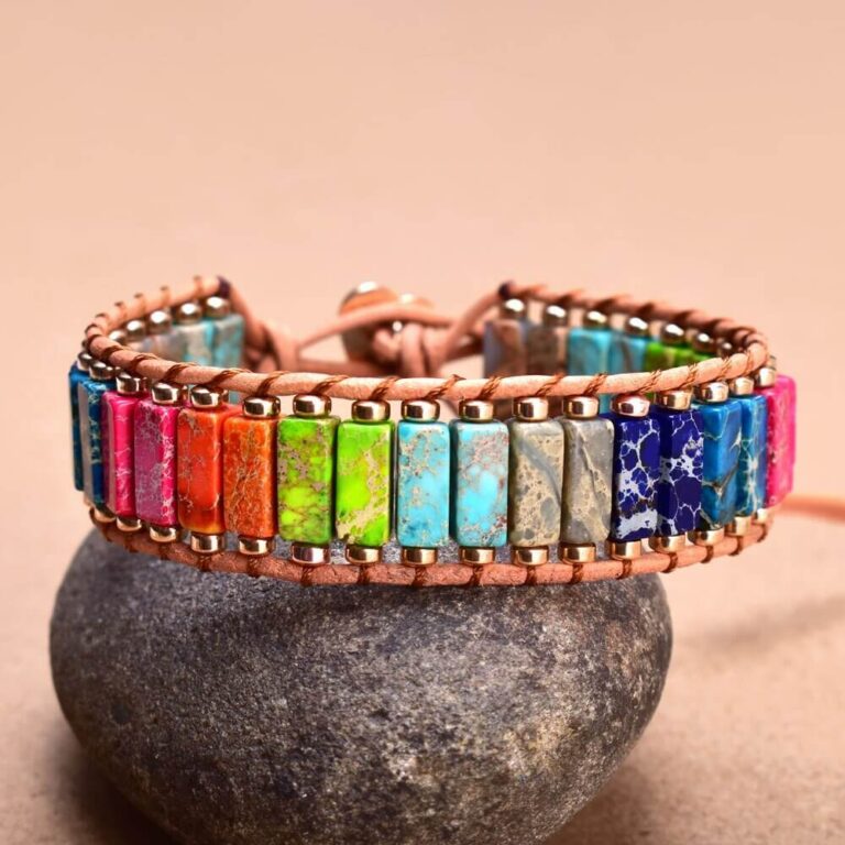 Pulseira 7 Chakras Jaspe Coloridas