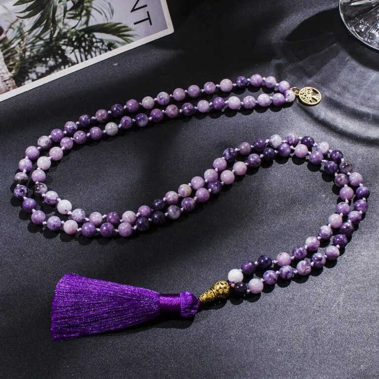 Japamala 108 Contas Mica Roxa Ho'oponopono