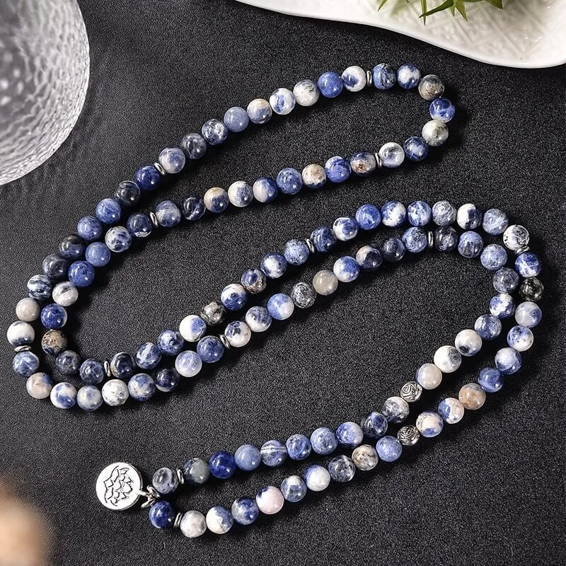 Pulseira Japamala 108 Contas Sodalita