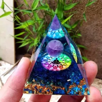 Orgonite Piramidal Esfera de Ametista Base 6cm