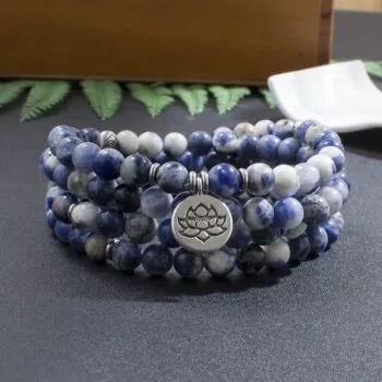 Pulseira Japamala 108 Contas Sodalita