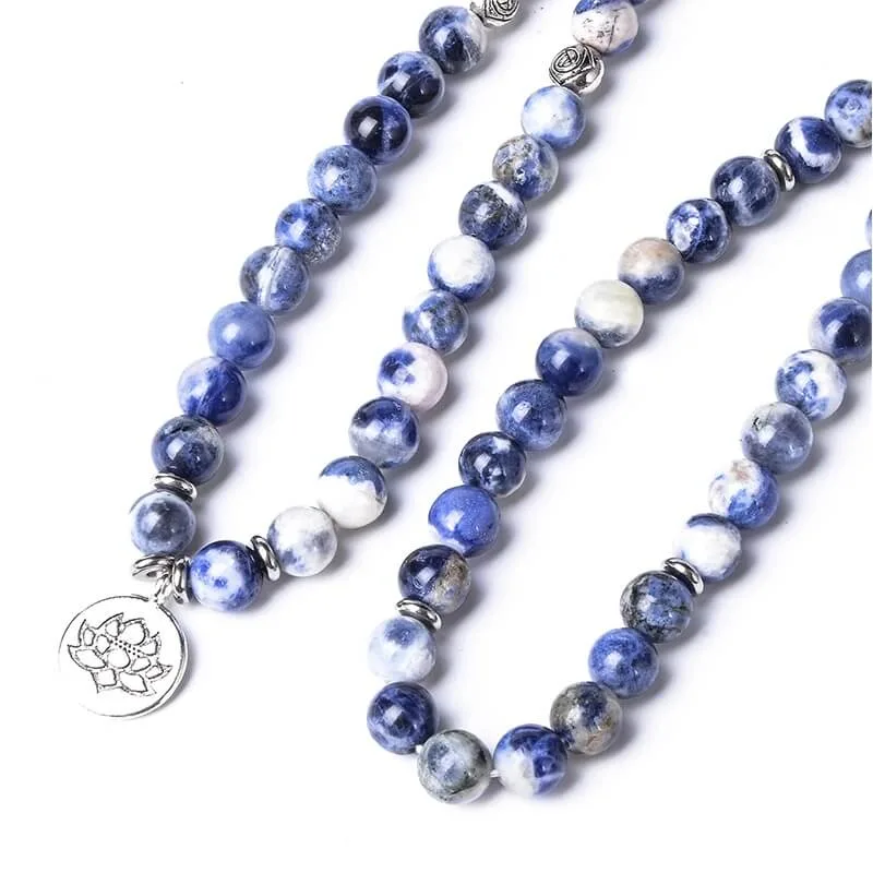 Pulseira Japamala 108 Contas Sodalita