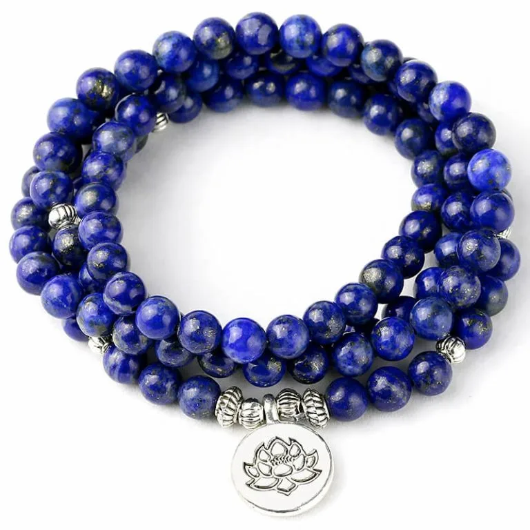 Pulseira Japamala Lápis Lazuli 108 Contas