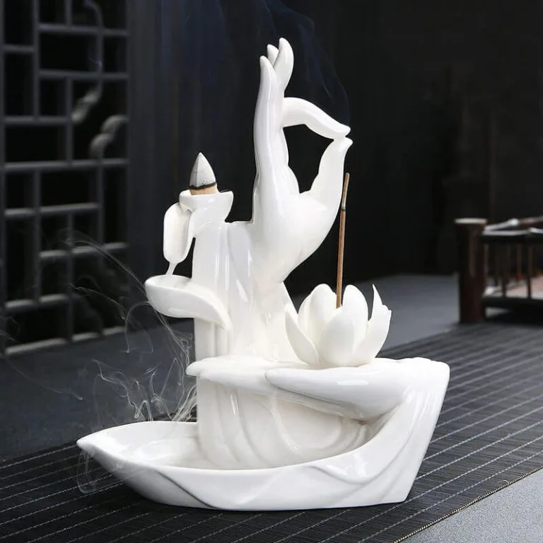 Incensário Buda Vitarka Mudra - Efeito Cascata + 10 cones