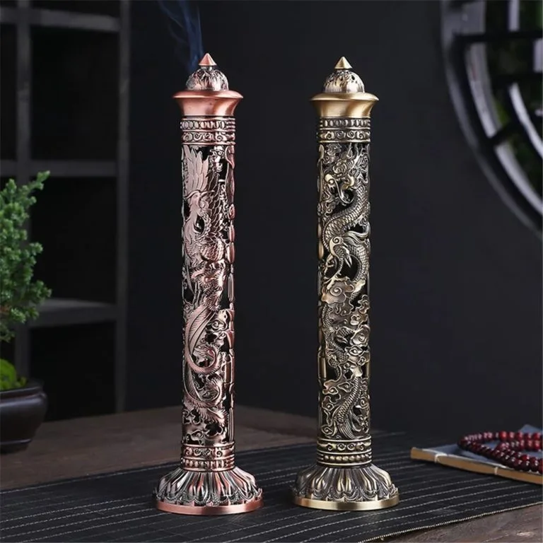 Incensário Torre Metal | Dragão e Fênix