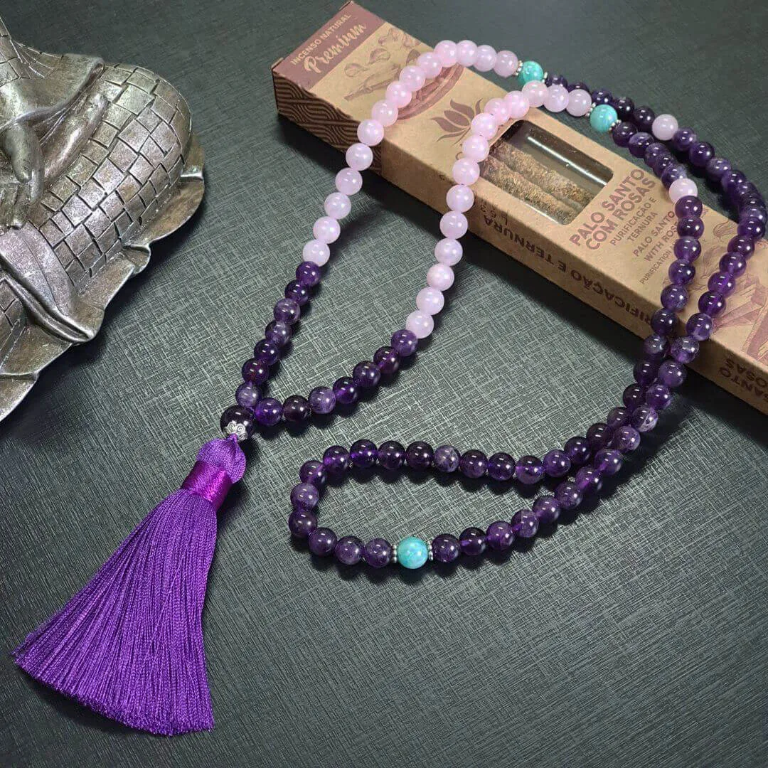 Japamala Ametista | Quartzo Rosa | Amazonita