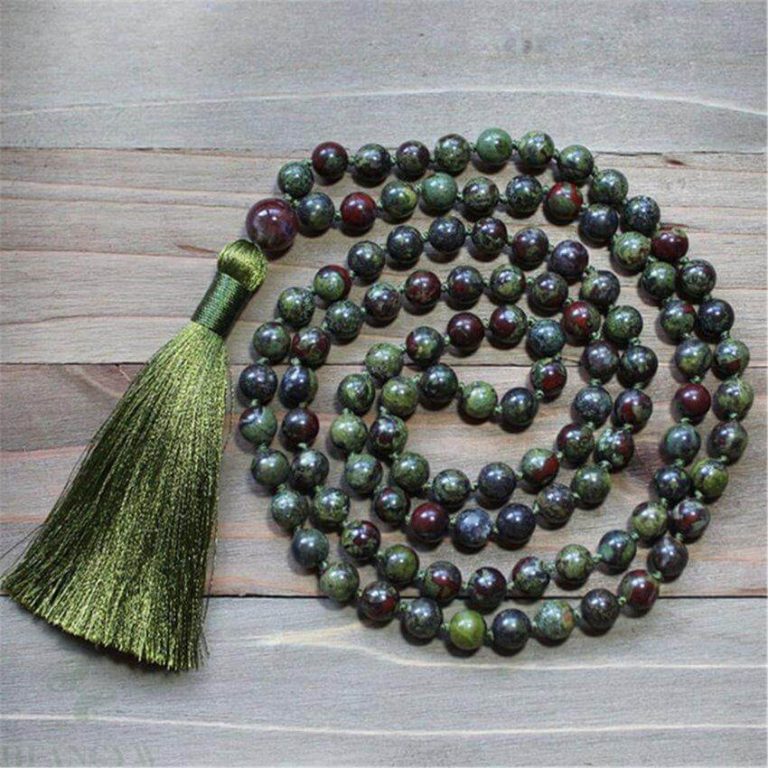 Japamala 108 Contas Jaspe Sangue de Dragão