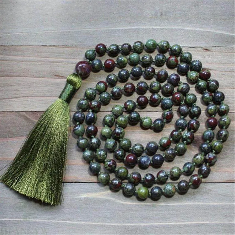 Japamala 108 Contas Jaspe Sangue de Dragão