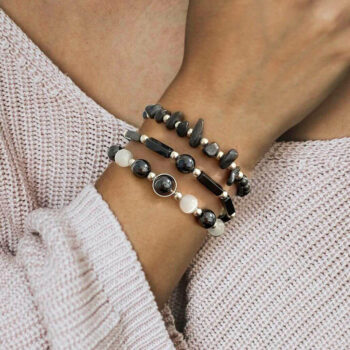 Conjunto de Pulseiras Hematita - Proteção e Vitalidade