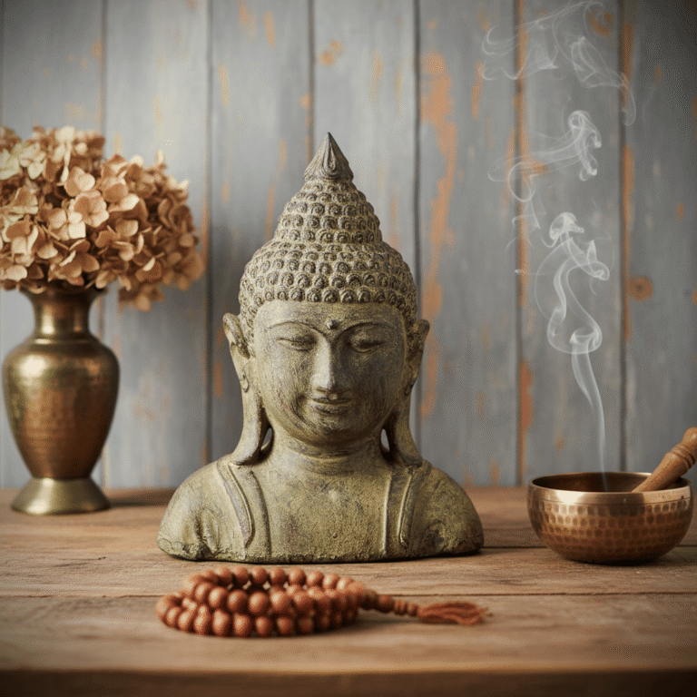 Busto de Buda em Pedra