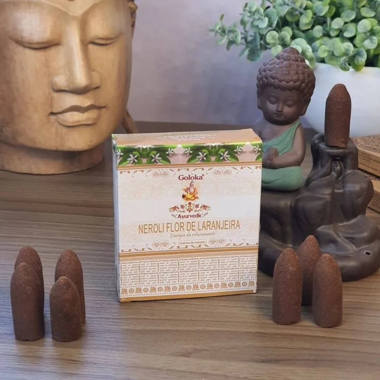 Incenso Cone Goloka Neroli Flor de Laranjeira - Efeito Cascata