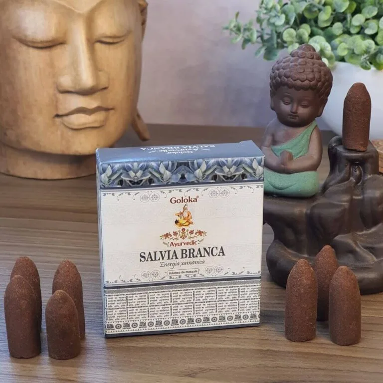 Incenso Cone Backflow Goloka Sálvia Branca - Efeito Cascata