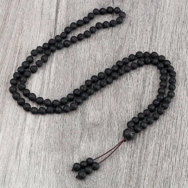 Japamala 108 Contas Pedra de Lava - Energia da Força
