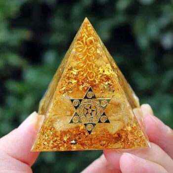 Orgonite Cristal - Energia Dourada da Prosperidade