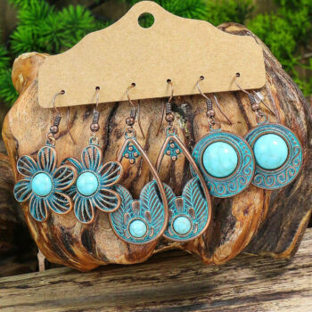 Conjunto 3 Pares de Brincos Boho Vintage Chic
