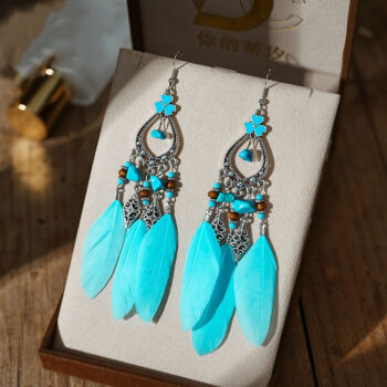 Brinco Boho Vintage Turquesa - Energia da Boa Sorte