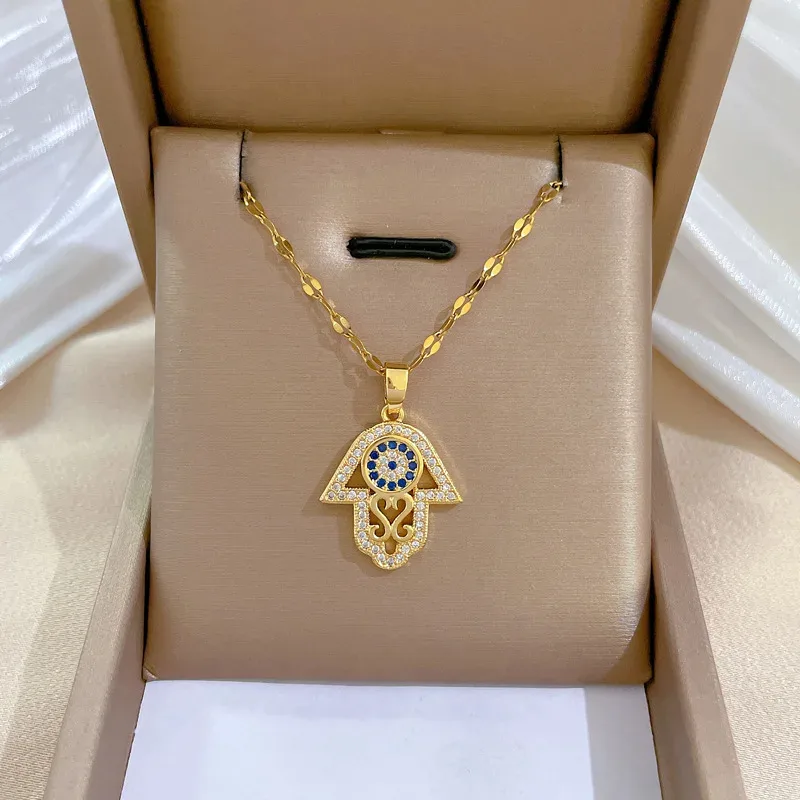 Colar Dourado Mão de Fátima