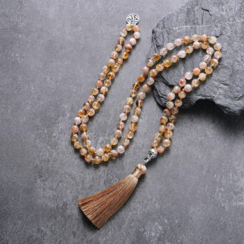 Japamala de Citrino Mesclado - Prosperidade e Abundância + Pulseira Brinde