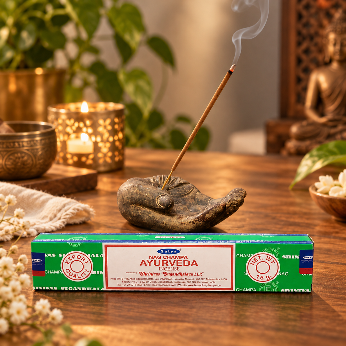 Incenso Satya Ayurveda Massala Indiano – Sândalo e Flores – 15g